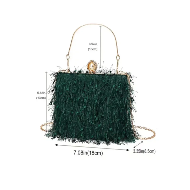 Tassel Handbags Women Dress Party Evening Bag Fashion Luxury Designer Square Bags Crossbody Shoulder Bag Ladies