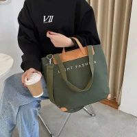 Canvas Shoulder Bag Women Ins Fashion Messenger Crossbody Bags Large Capacity Totes Handbag