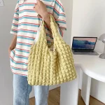 Cute Pleated Puff Shouder Bag Women Large-capacity Cloud Armpit Bag Winter Fashion Handbags Girls