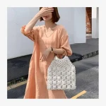 Fashion cotton rope straw women bags