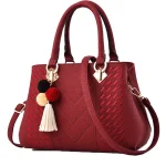 hand bags women-leather-wine red- bage