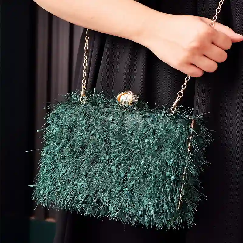 Tassel Handbags Women Dress Party Evening Bag Fashion Luxury Designer Square Bags Crossbody Shoulder Bag Ladies 