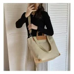 Canvas Shoulder Bag Women Ins Fashion Messenger Crossbody Bags Large Capacity Totes Handbag