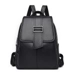 Fashion Soft Leather Backpack Belt Decoration Casual Bag