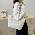 Women's Fashion Straw Large Capacity Shoulder Tote Bag