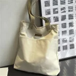 1 Stück Damen Einkaufstasche Leinwand Nähgarn große Kapazität Advanced Sense Handtasche bequeme praktische weibliche Pendler tasche