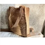 Women's Retro Artistic Beach Bag Paper String Hand-woven Beach Vacation Leisure Large Capacity Handbag