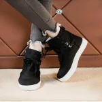 Canvas Buckle Shoes Woman Lace Up boots