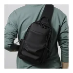 Business men's chest bag messenger black