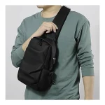 Business men's chest bag messenger black